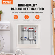 2-Branch Radiant Heat Manifold, 1/2" PEX Tubing Manifold, Stainless Steel PEX Manifold for Hydronic Radiant V952-DRFSQBXG2HLG7E0T8V0