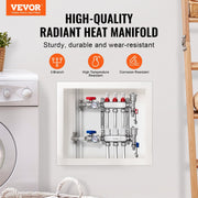 3-Branch Radiant Heat Manifold, 1/2" PEX Tubing Manifold, Stainless Steel PEX Manifold for Hydronic Radiant V952-DRFSQBXG3HLGIHXQRV0