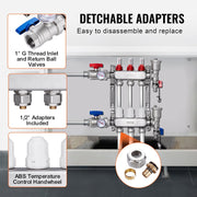3-Branch Radiant Heat Manifold, 1/2" PEX Tubing Manifold, Stainless Steel PEX Manifold for Hydronic Radiant V952-DRFSQBXG3HLGIHXQRV0