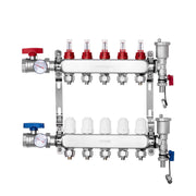 5-Branch Radiant Heat Manifold, 1/2" PEX Tubing Manifold, Stainless Steel PEX Manifold for Hydronic Radiant V952-DRFSQBXG5HLGXT75CV0
