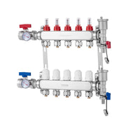 5-Branch Radiant Heat Manifold, 1/2" PEX Tubing Manifold, Stainless Steel PEX Manifold for Hydronic Radiant V952-DRFSQBXG5HLGXT75CV0