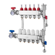 5-Branch Radiant Heat Manifold, 1/2" PEX Tubing Manifold, Stainless Steel PEX Manifold for Hydronic Radiant V952-DRFSQBXG5HLGXT75CV0