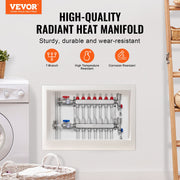 7-Branch Radiant Heat Manifold, 1/2" PEX Tubing Manifold, Stainless Steel PEX Manifold for Hydronic Radiant V952-DRFSQBXG7HLG5ODPQV0