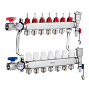 7-Branch Radiant Heat Manifold, 1/2" PEX Tubing Manifold, Stainless Steel PEX Manifold for Hydronic Radiant V952-DRFSQBXG7HLG5ODPQV0