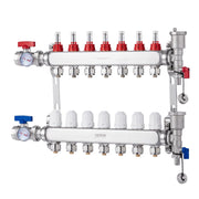 7-Branch Radiant Heat Manifold, 1/2" PEX Tubing Manifold, Stainless Steel PEX Manifold for Hydronic Radiant V952-DRFSQBXG7HLG5ODPQV0