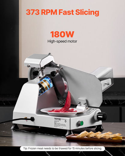 Meat Slicer 180W 250 mm Electric Deli Food Slicer for Meat Bread Cheese V952-DRQPJ180WBZDKGXJSV3