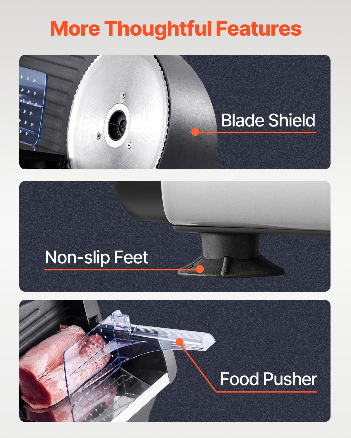 Meat Slicer 180W 190 mm Electric Deli Food Slicer for Meat Bread Cheese V952-DRQPJ180WSDPGJYA2V3