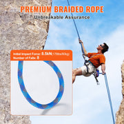10.2mm Dynamic Climbing Rope, 70M(230ft) Outdoor Rock Climbing Rope 25KN Breaking Tension, Stretchable Fiber V952-DSDLS230YC10DESE6V0
