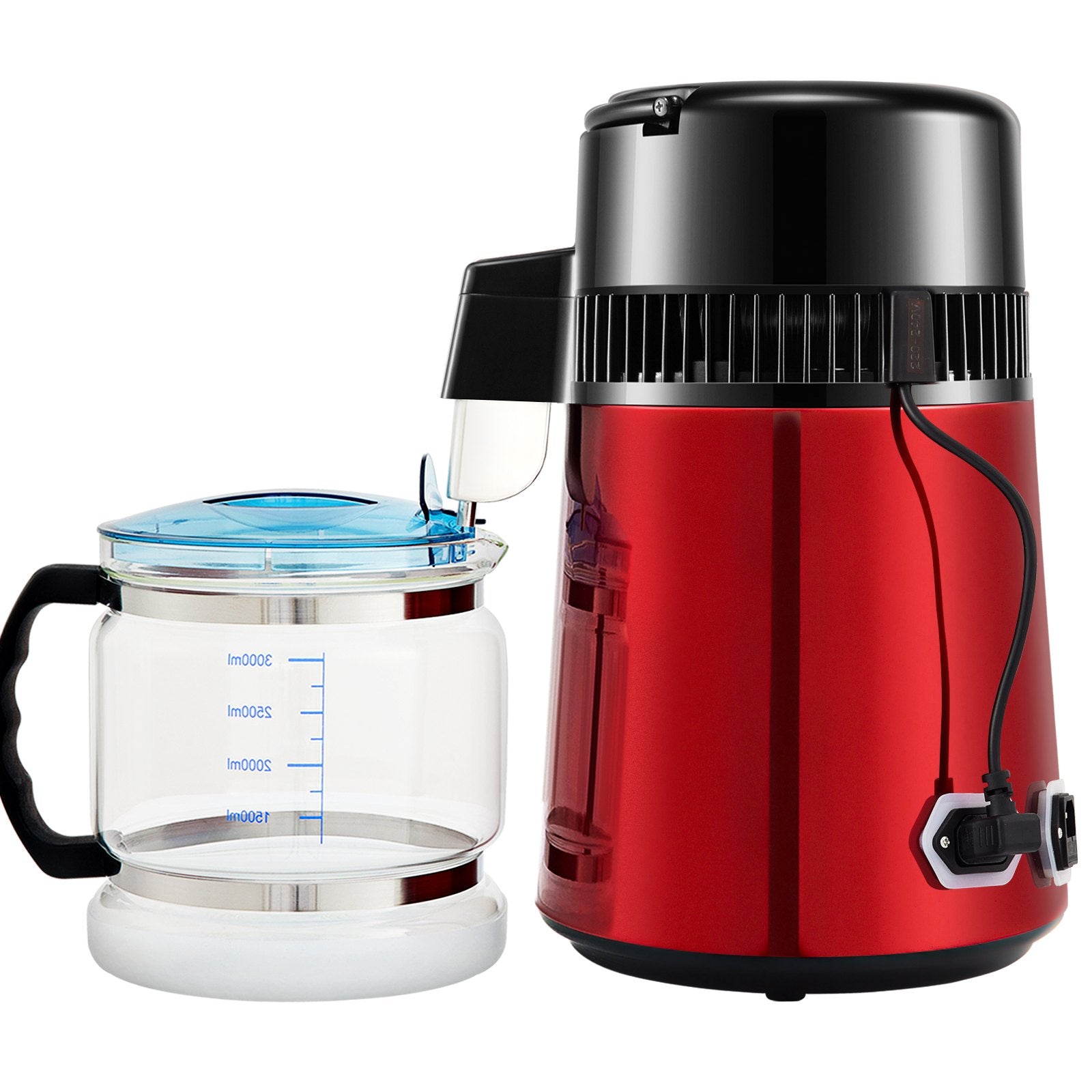 4L Water Distiller Distilled Water Maker 1 L/H w/ Timing Dual Temp Red V952-DSDW1LH4L220VZ53OV3