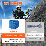 12.7mm Static Climbing Rope 38M(125ft) Outdoor Rock Climbing Rope Blue V952-DSJLSLSXWS12KKX58V0