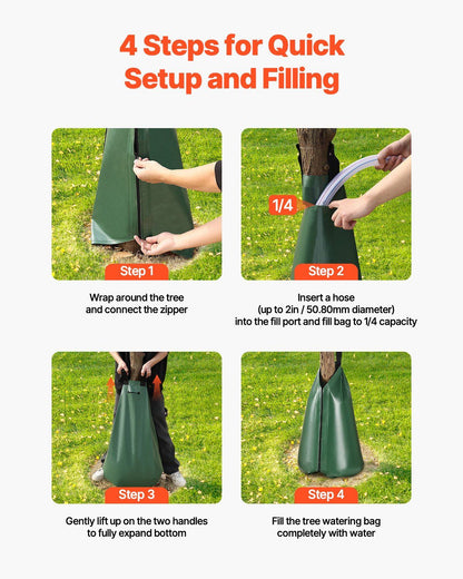Tree Watering Bag, 12 Packs 20 Gallons Watering Bags for New Trees, 5-9 Hours Slow Release Refillable Tree V952-DSJSD20GAL12ZAUMNV0
