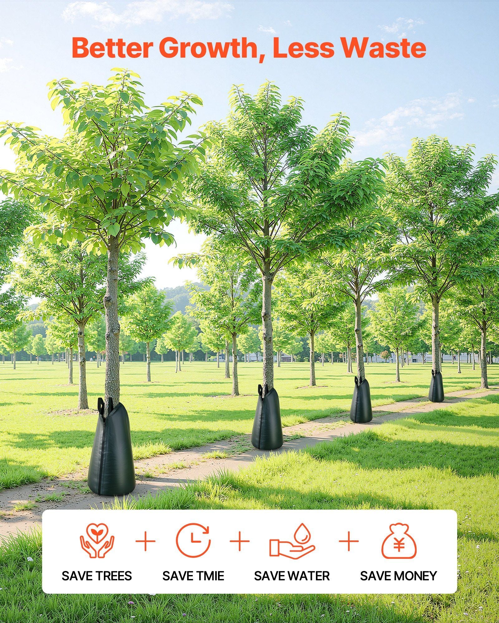 75.7 L Tree Watering Bags, 4 Pack 3-4 Hours Slow Release Gator Bags for Trees, Heavy Duty PE Tree Drip V952-DSJSD20GAL4J1FQZ5001V0