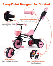 Toddler Tricycle & Stroller for 18 Months to 5 Year Old, Kids Trike with Parent Push Handle, Adjustable Seat V952-DSTGBDDPHLLBNEG56001V0