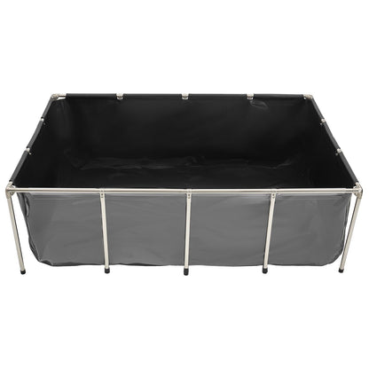 Canvas Fish Pond, 1781.3L Above Ground Fish Pond, PVC Koi Tank with Clear Viewing Panel, Rectangular Goldfish V952-DSYCHSDTMC21LEAON002V0