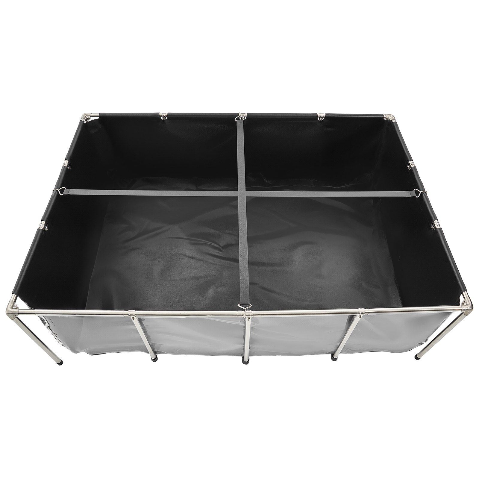 Canvas Fish Pond, 1781.3L Above Ground Fish Pond, PVC Koi Tank with Clear Viewing Panel, Rectangular Goldfish V952-DSYCHSDTMC21LEAON002V0