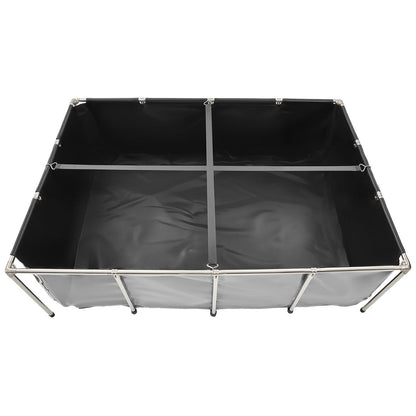 Canvas Fish Pond, 1781.3L Above Ground Fish Pond, PVC Koi Tank with Clear Viewing Panel, Rectangular Goldfish V952-DSYCHSDTMC21LEAON002V0