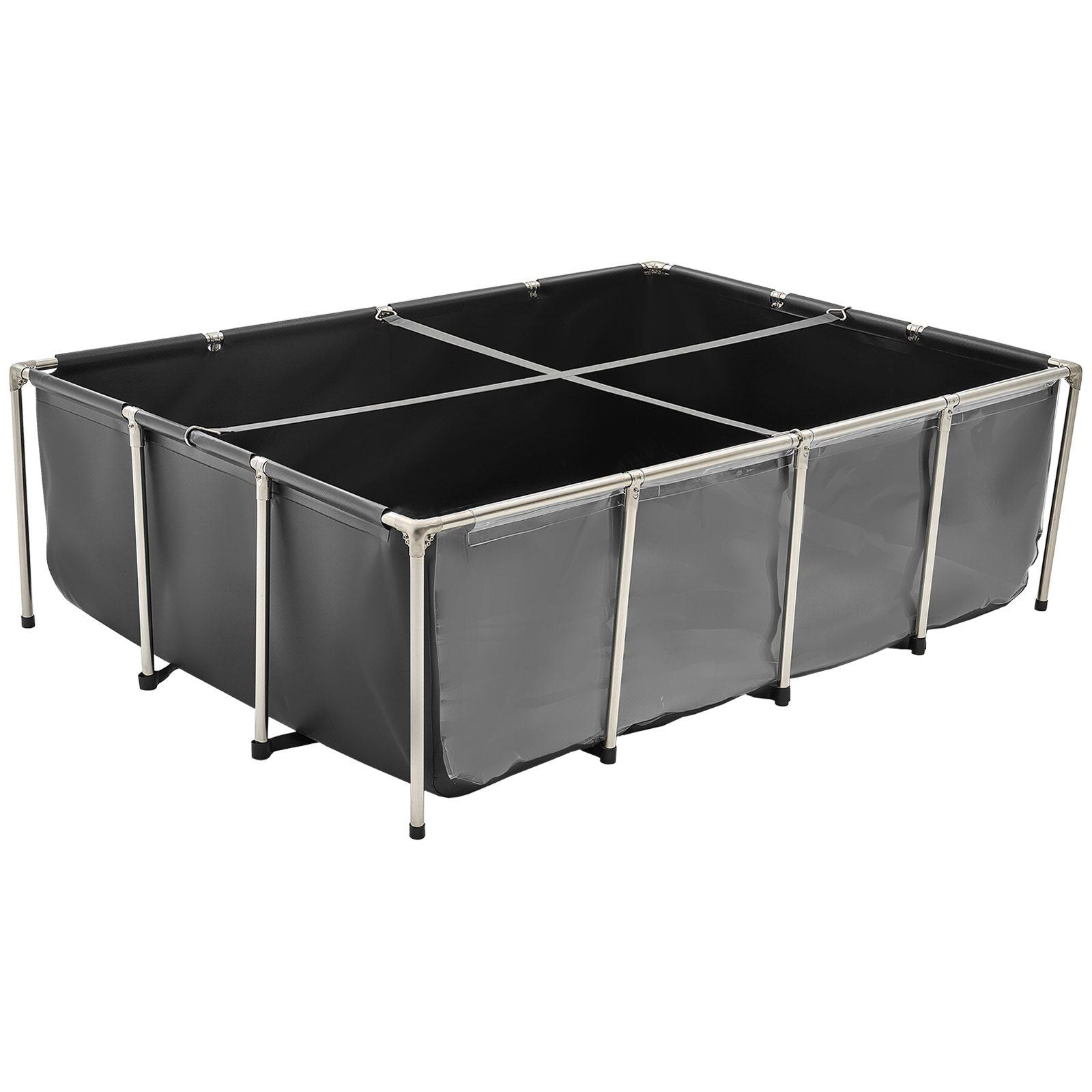 Canvas Fish Pond, 1781.3L Above Ground Fish Pond, PVC Koi Tank with Clear Viewing Panel, Rectangular Goldfish V952-DSYCHSDTMC21LEAON002V0