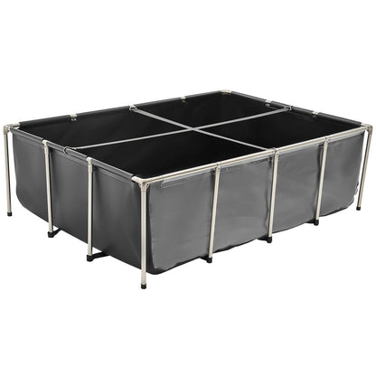Canvas Fish Pond, 1781.3L Above Ground Fish Pond, PVC Koi Tank with Clear Viewing Panel, Rectangular Goldfish V952-DSYCHSDTMC21LEAON002V0