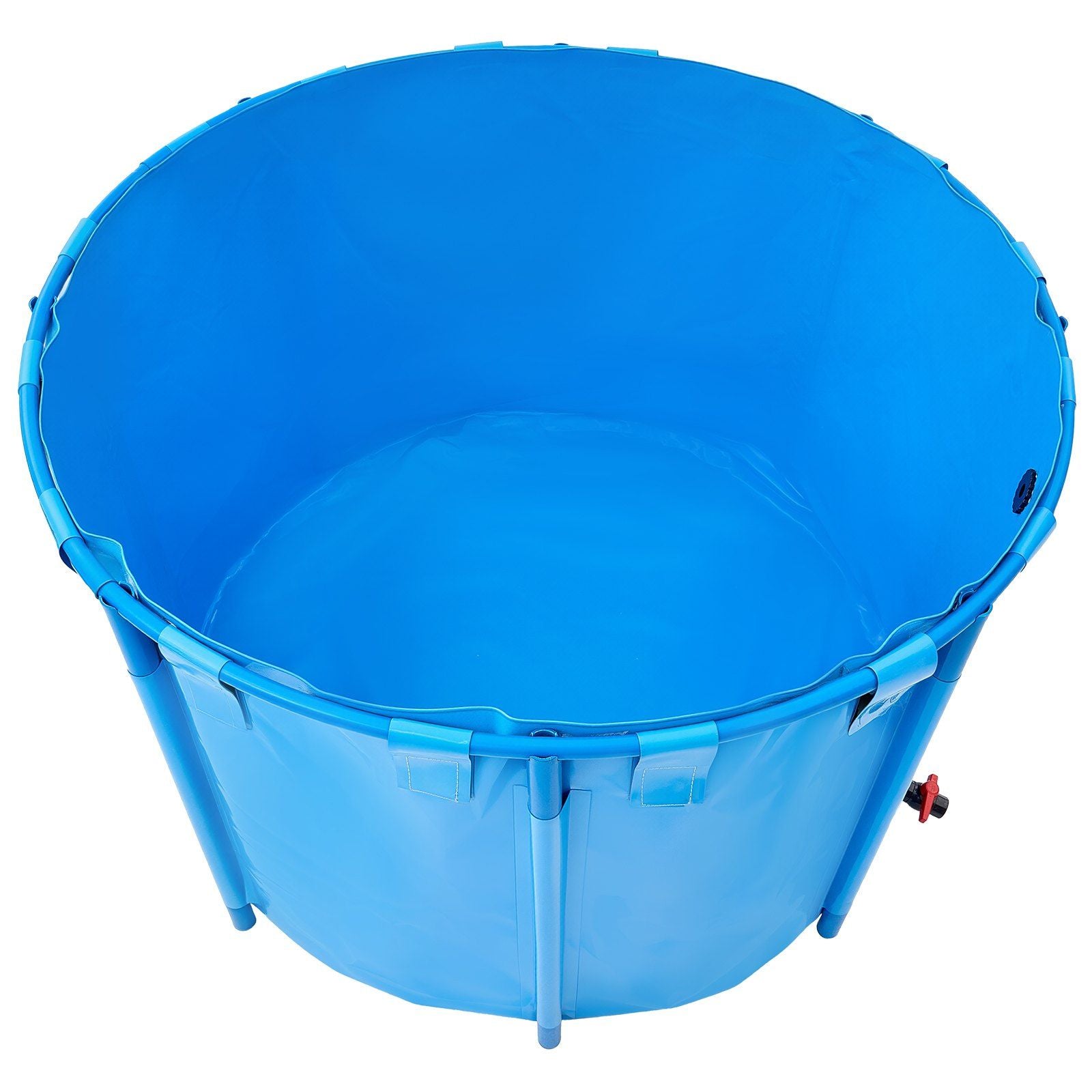 Canvas Fish Pond, 1700 L Capacity Above Ground Fish Pond, Foldable PVC Koi Tank, Round Goldfish Tank with V952-DSYCLS15MZJ1IJQEO001V0