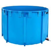 Canvas Fish Pond, 1700 L Capacity Above Ground Fish Pond, Foldable PVC Koi Tank, Round Goldfish Tank with V952-DSYCLS15MZJ1IJQEO001V0