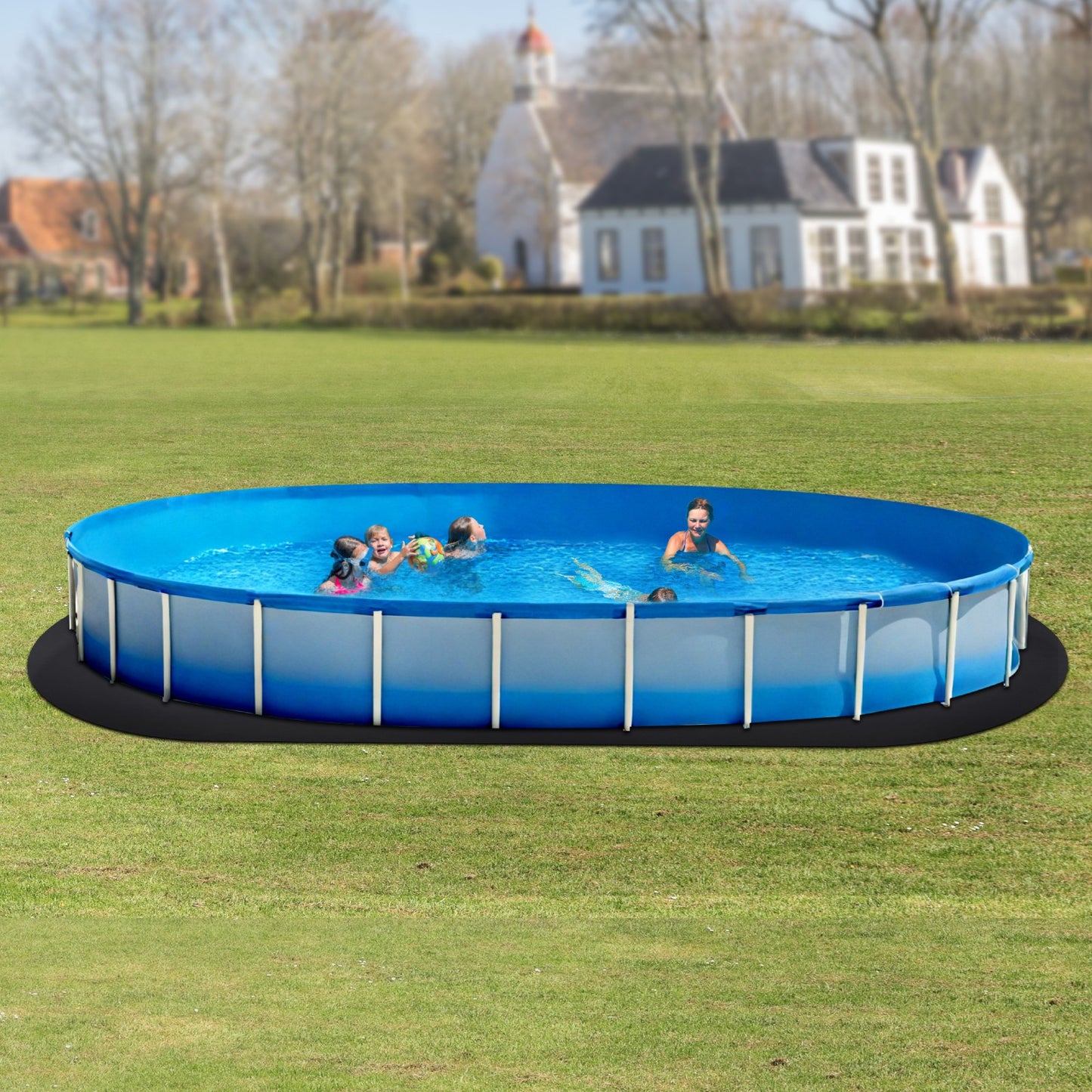 Oval Pool Liner Pad, 15 x 30 ft Pool Liner Pad for Above Ground Swimming Pools, Extra-Thick Pool Mat, V952-DSYYCDDOVAL175AMR001V0
