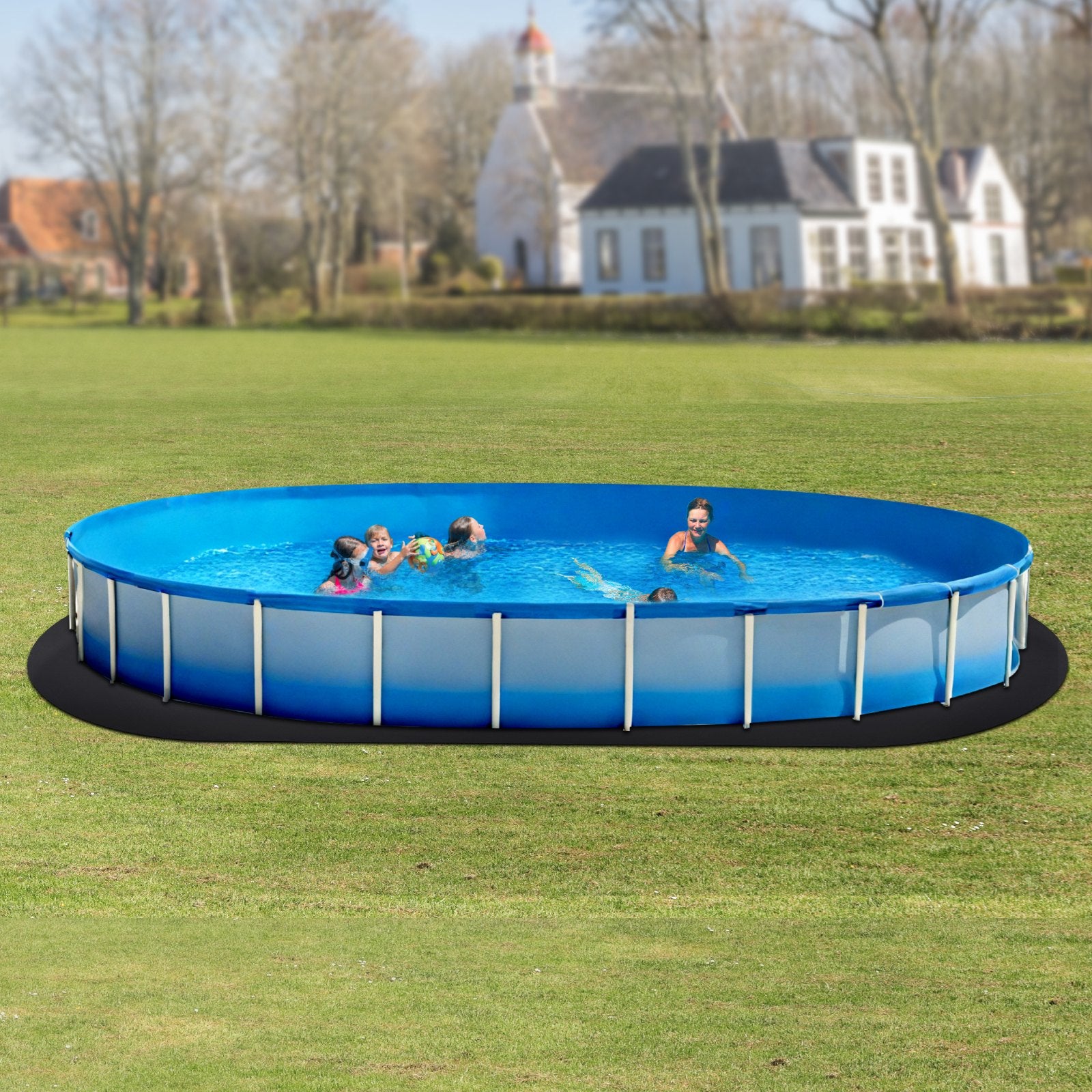 Oval Pool Liner Pad, 15 x 30 ft Pool Liner Pad for Above Ground Swimming Pools, Extra-Thick Pool Mat, V952-DSYYCDDOVAL175AMR001V0