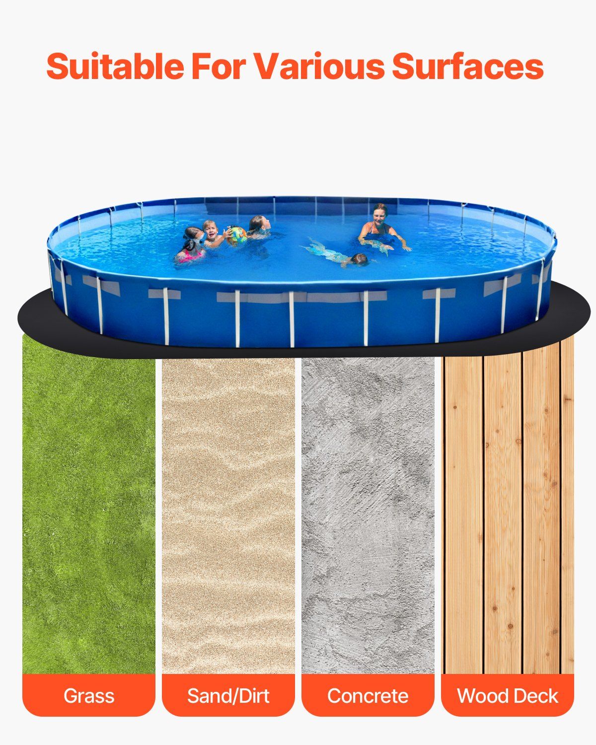 Oval Pool Liner Pad, 18 x 33 ft Pool Liner Pad for Above Ground Swimming Pools, Extra-Thick Pool Mat, V952-DSYYCDDOVAL1YFH9K001V0