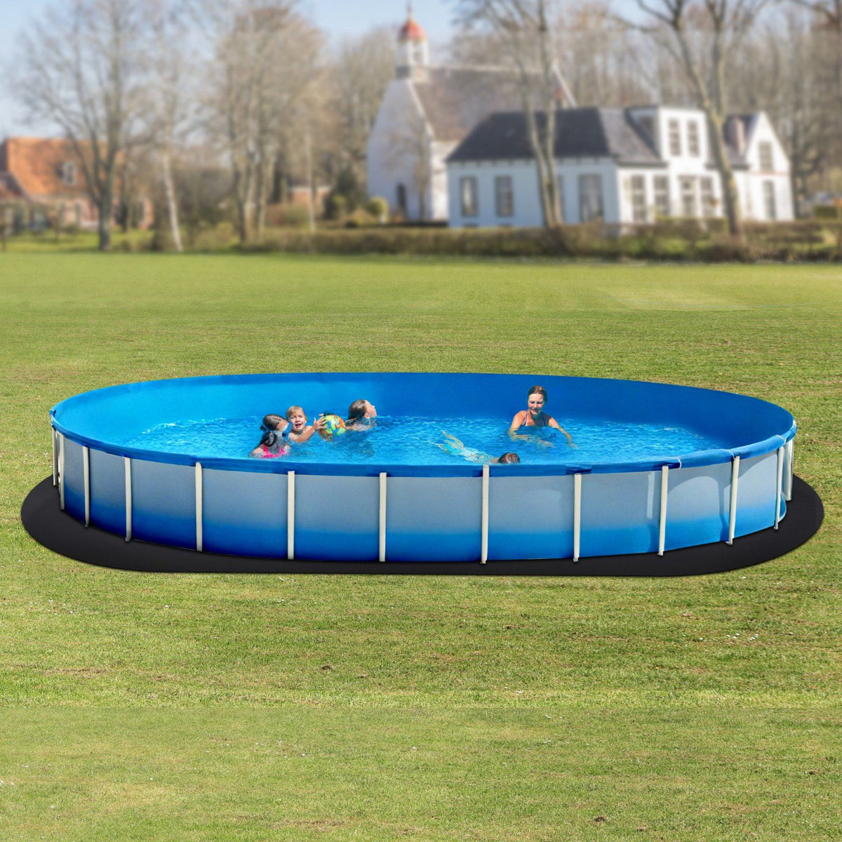 Oval Pool Liner Pad, 18 x 33 ft Pool Liner Pad for Above Ground Swimming Pools, Extra-Thick Pool Mat, V952-DSYYCDDOVAL1YFH9K001V0