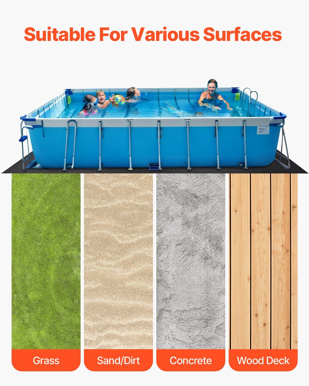 Rectangle Pool Liner Pad, 16 x 32 ft Pool Liner Pad for Above Ground Swimming Pools, Extra-Thick Pool Mat, V952-DSYYCDDRECTAWHGHE001V0