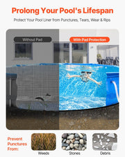 27ft Round Pool Liner Pad, Pool Liner Pad for Above Ground Swimming Pools, Extra-Thick Pool Mat, Prevents V952-DSYYCDDROUND7IZE8001V0