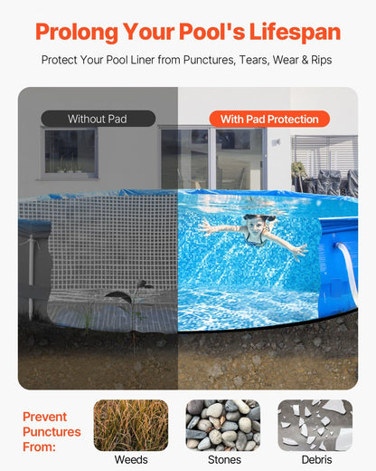 27ft Round Pool Liner Pad, Pool Liner Pad for Above Ground Swimming Pools, Extra-Thick Pool Mat, Prevents V952-DSYYCDDROUND7IZE8001V0