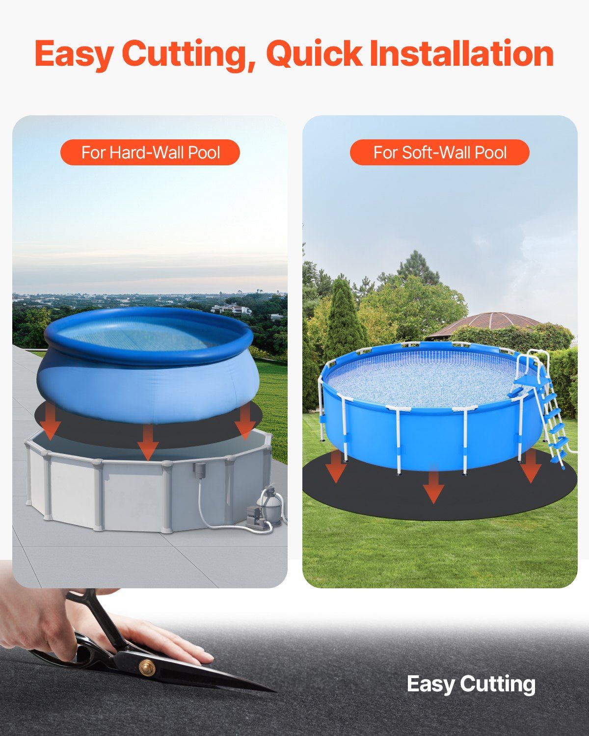 27ft Round Pool Liner Pad, Pool Liner Pad for Above Ground Swimming Pools, Extra-Thick Pool Mat, Prevents V952-DSYYCDDROUND7IZE8001V0