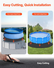 15ft Round Pool Liner Pad, Pool Liner Pad for Above Ground Swimming Pools, Extra-Thick Pool Mat, Prevents V952-DSYYCDDROUNDEZARE001V0