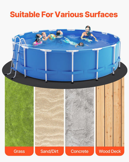 15ft Round Pool Liner Pad, Pool Liner Pad for Above Ground Swimming Pools, Extra-Thick Pool Mat, Prevents V952-DSYYCDDROUNDEZARE001V0