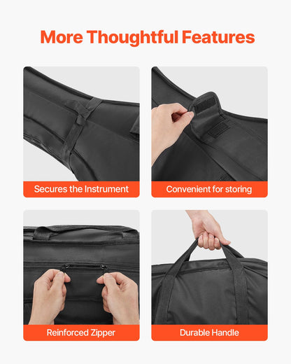 4/4 Full Size Cello Case, Nylon Waterproof, Lightweight Portable Travel Carrying Bag, with Reinforced Handle, V952-DTQHTQXNLXH4SBV0V001V0