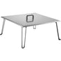 Fire Pit Heat Deflector Fire Pit Pan Cover Stainless Steel Foldable Legs V952-DTRSHPG24241363ZNV0