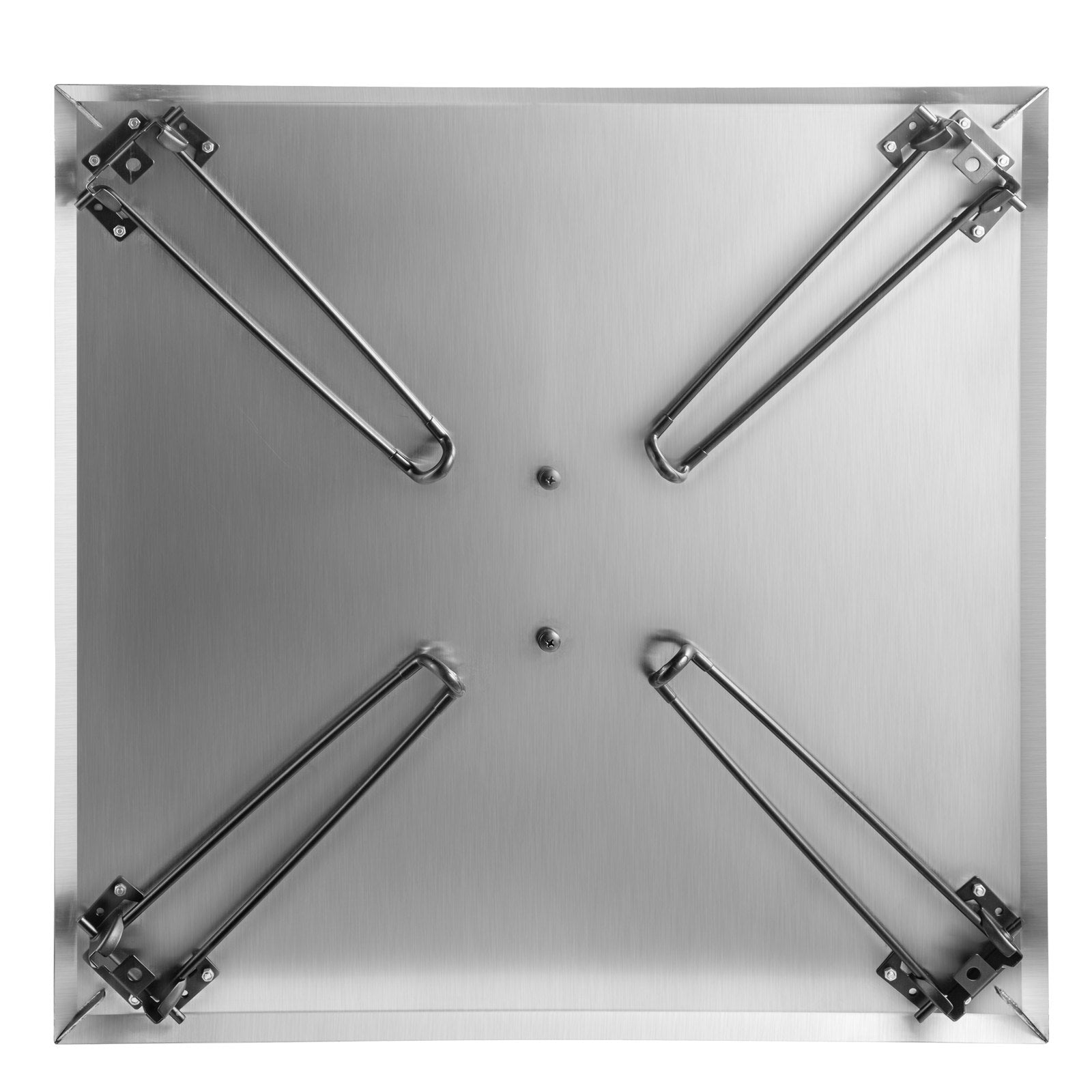 Fire Pit Heat Deflector Fire Pit Pan Cover Stainless Steel Foldable Legs V952-DTRSHPG24241363ZNV0