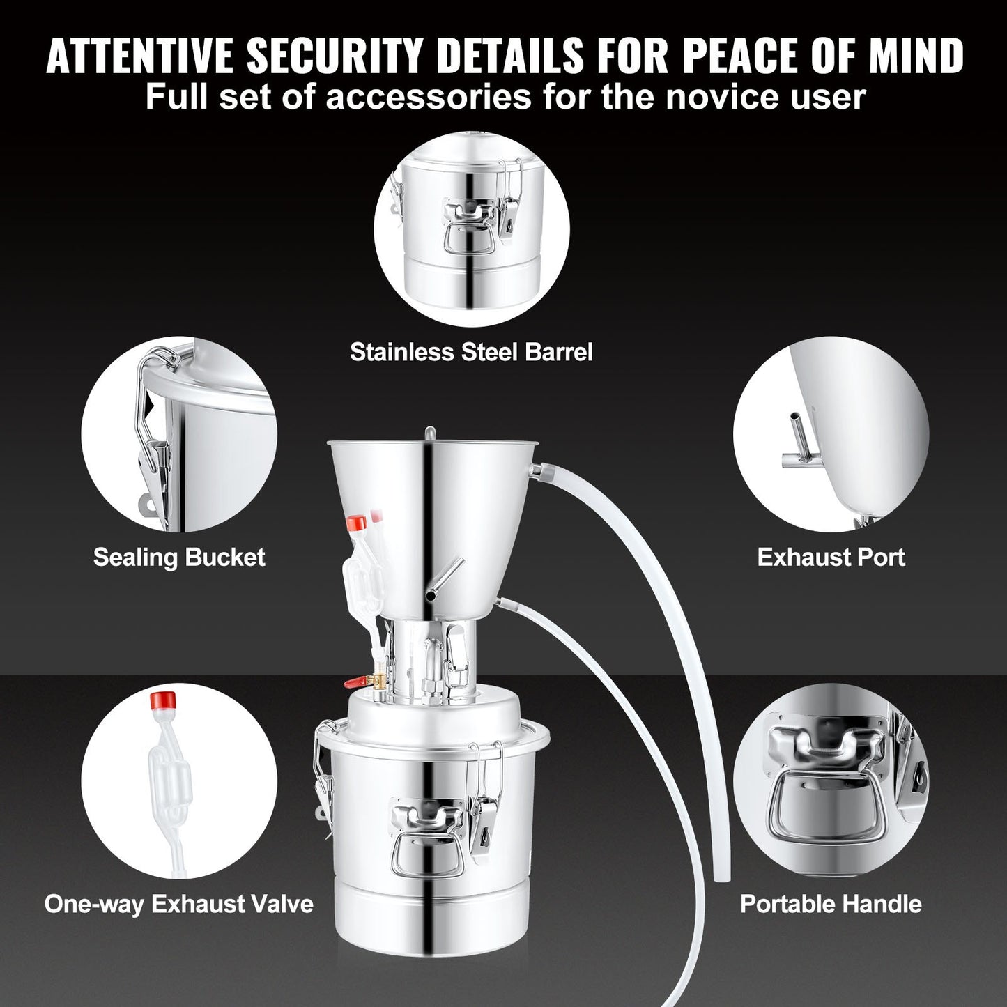 10L Alcohol Distiller Machine Brewing Equipment DIY Whiskey Home Still V952-DTZLQB10L220VC697V3