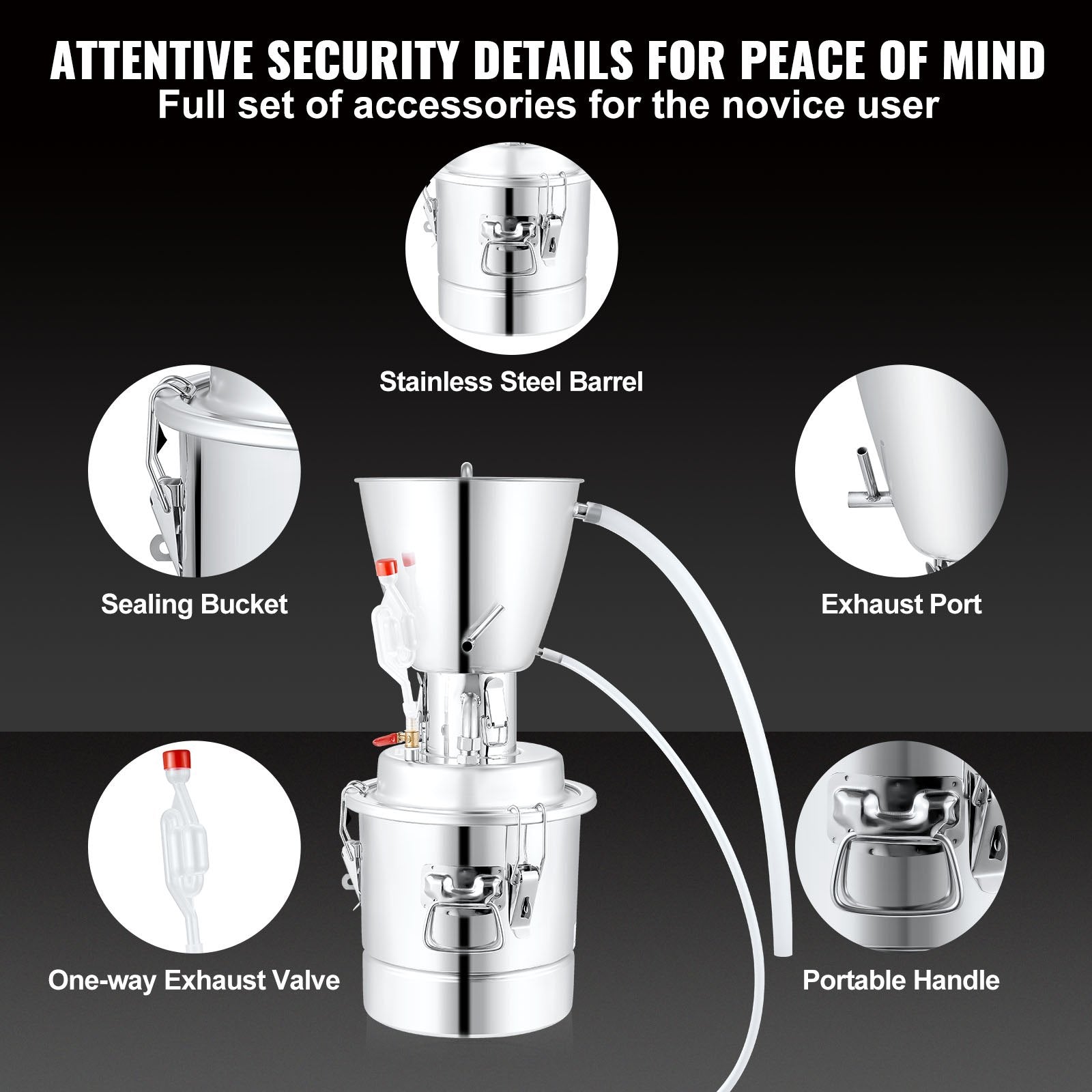 10L Alcohol Distiller Machine Brewing Equipment DIY Whiskey Home Still V952-DTZLQB10L220VC697V3