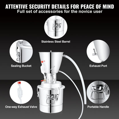10L Alcohol Distiller Machine Brewing Equipment DIY Whiskey Home Still V952-DTZLQB10L220VC697V3