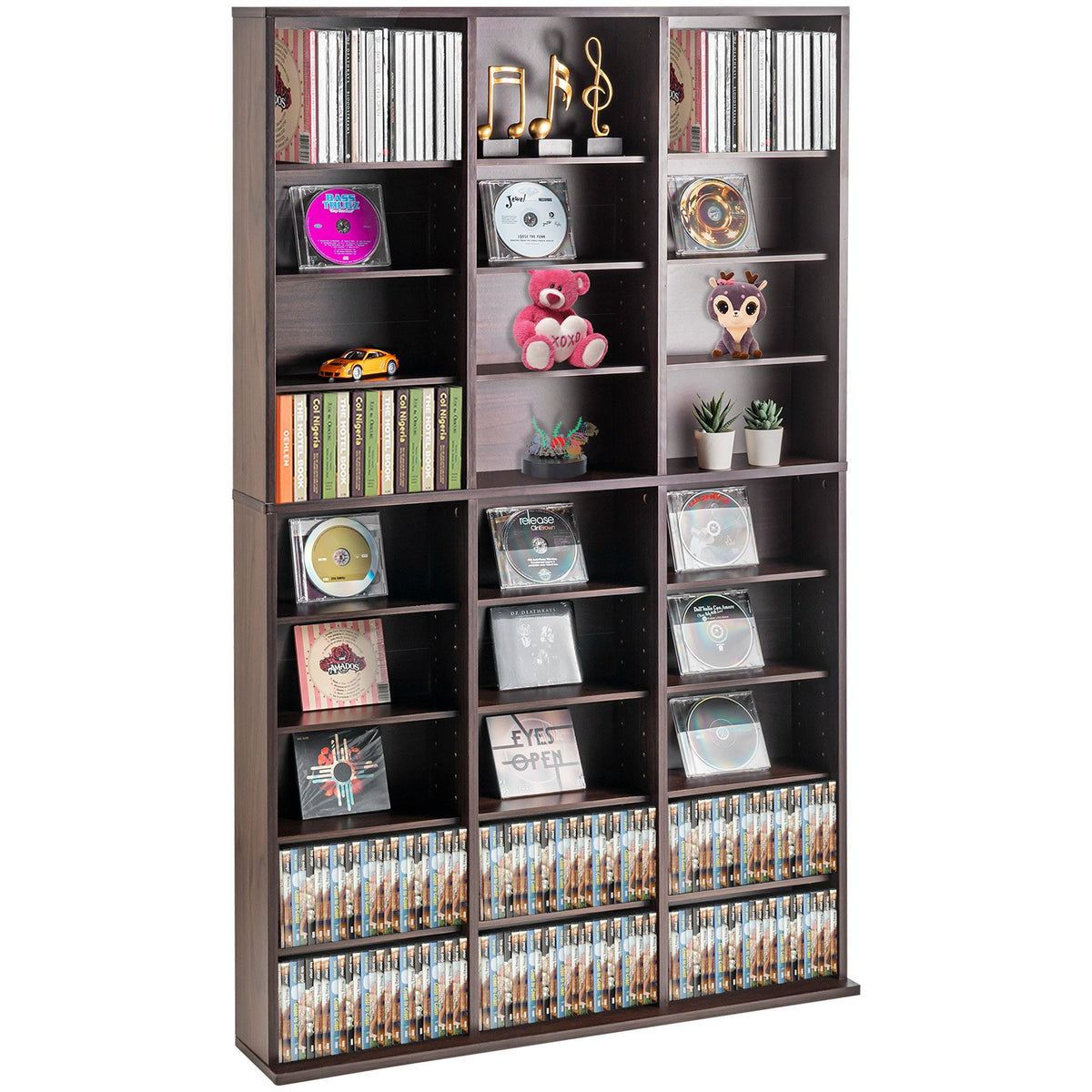 Media Storage Cabinet, 9-layer DVD Shelf Holds up to 756 CDs, Adjustable CD Shelves 27 Compartments, Protects V952-DVDCDCCJKFS2574OVV0