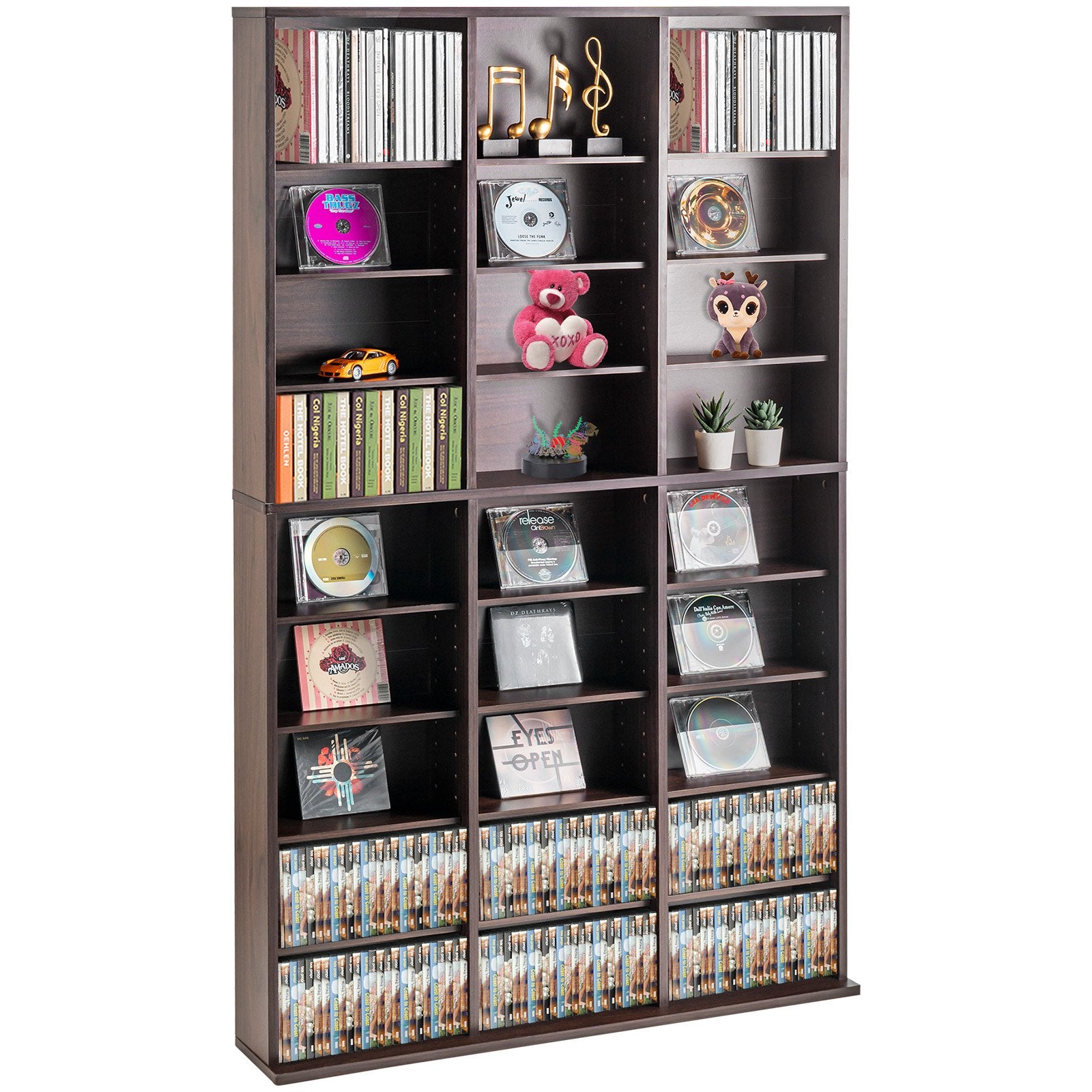 Media Storage Cabinet, 9-layer DVD Shelf Holds up to 756 CDs, Adjustable CD Shelves 27 Compartments, Protects V952-DVDCDCCJKFS2574OVV0