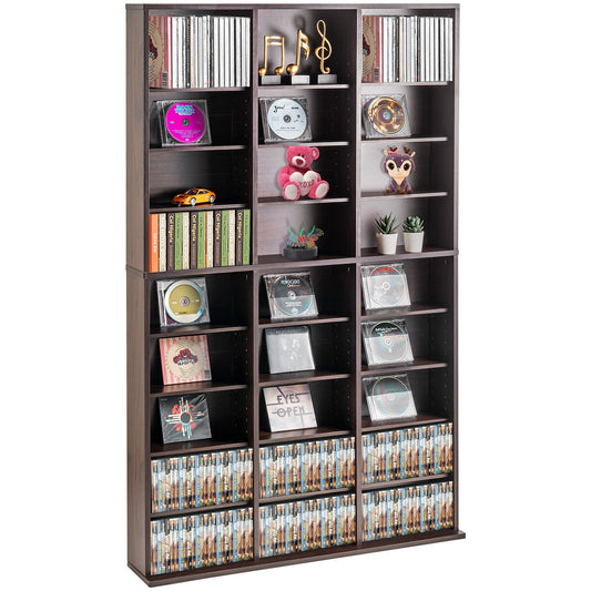 Media Storage Cabinet, 9-layer DVD Shelf Holds up to 756 CDs, Adjustable CD Shelves 27 Compartments, Protects V952-DVDCDCCJKFS2574OVV0