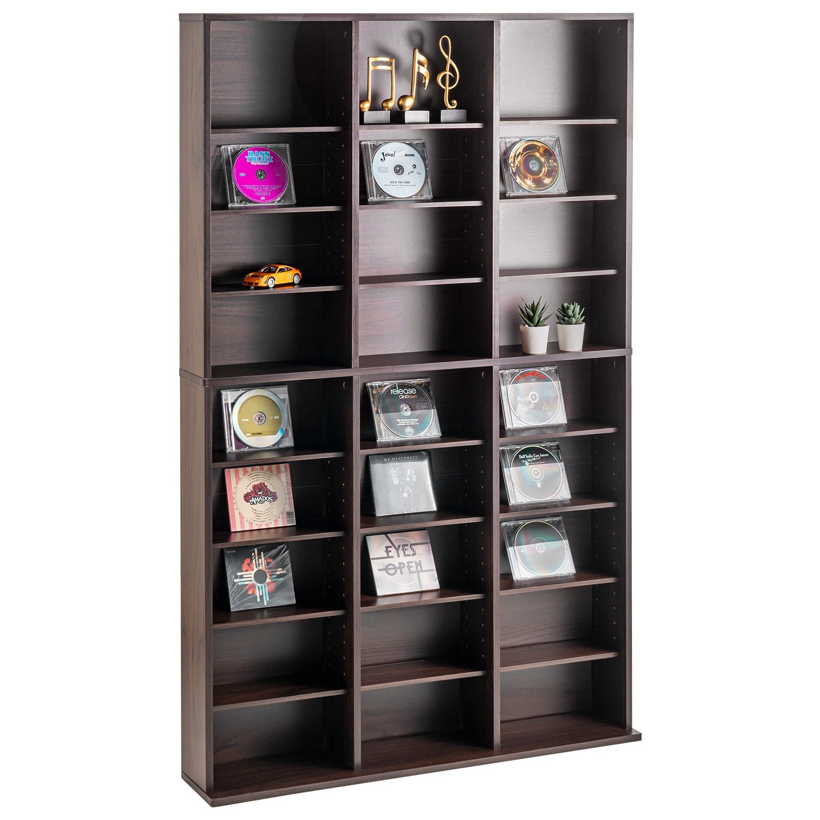 Media Storage Cabinet, 9-layer DVD Shelf Holds up to 756 CDs, Adjustable CD Shelves 27 Compartments, Protects V952-DVDCDCCJKFS2574OVV0