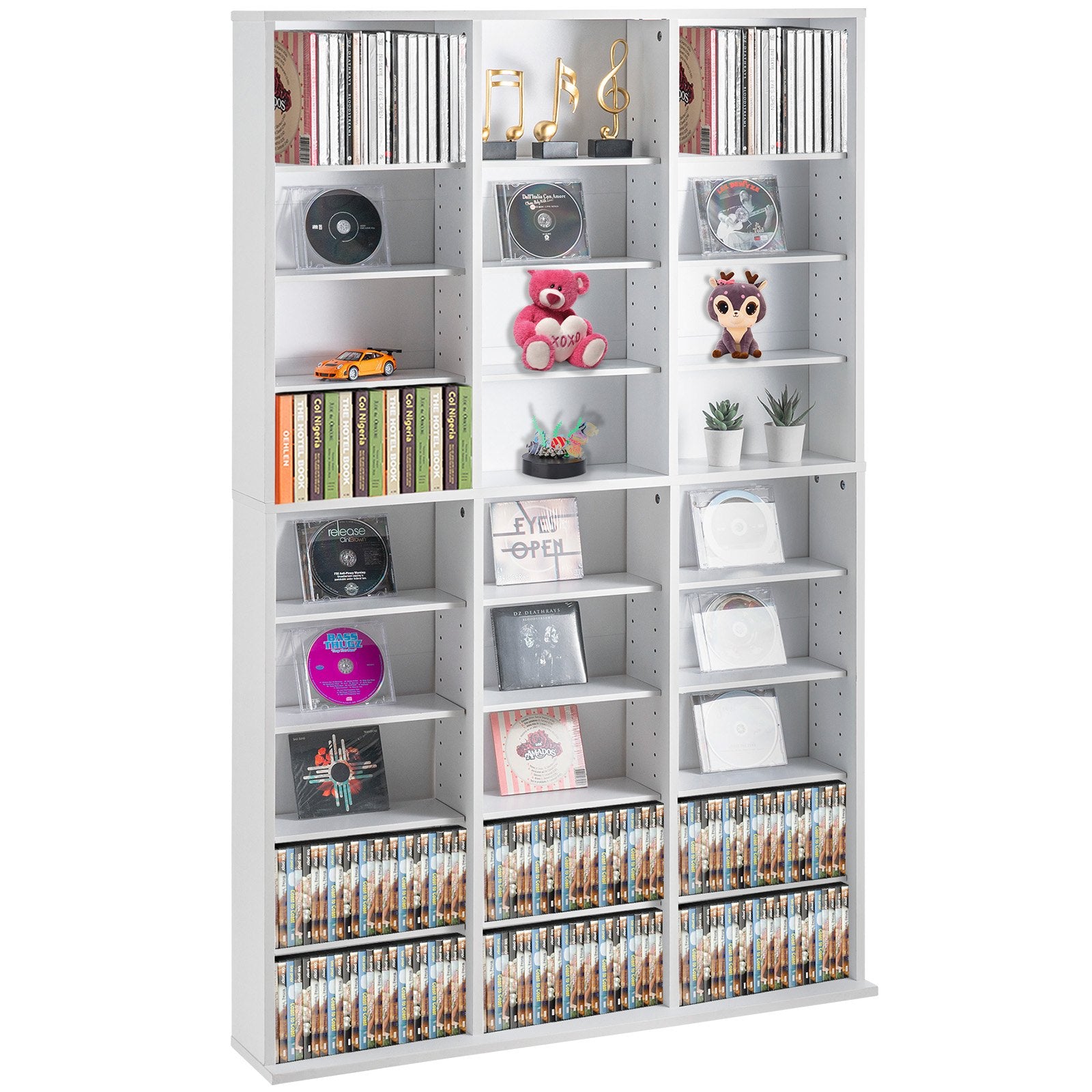 Media Storage Cabinet, 9-layer DVD Shelf Holds up to 756 CDs, Adjustable CD Shelves 27 Compartments, Protects V952-DVDCDCCJKFS26LT9HV0