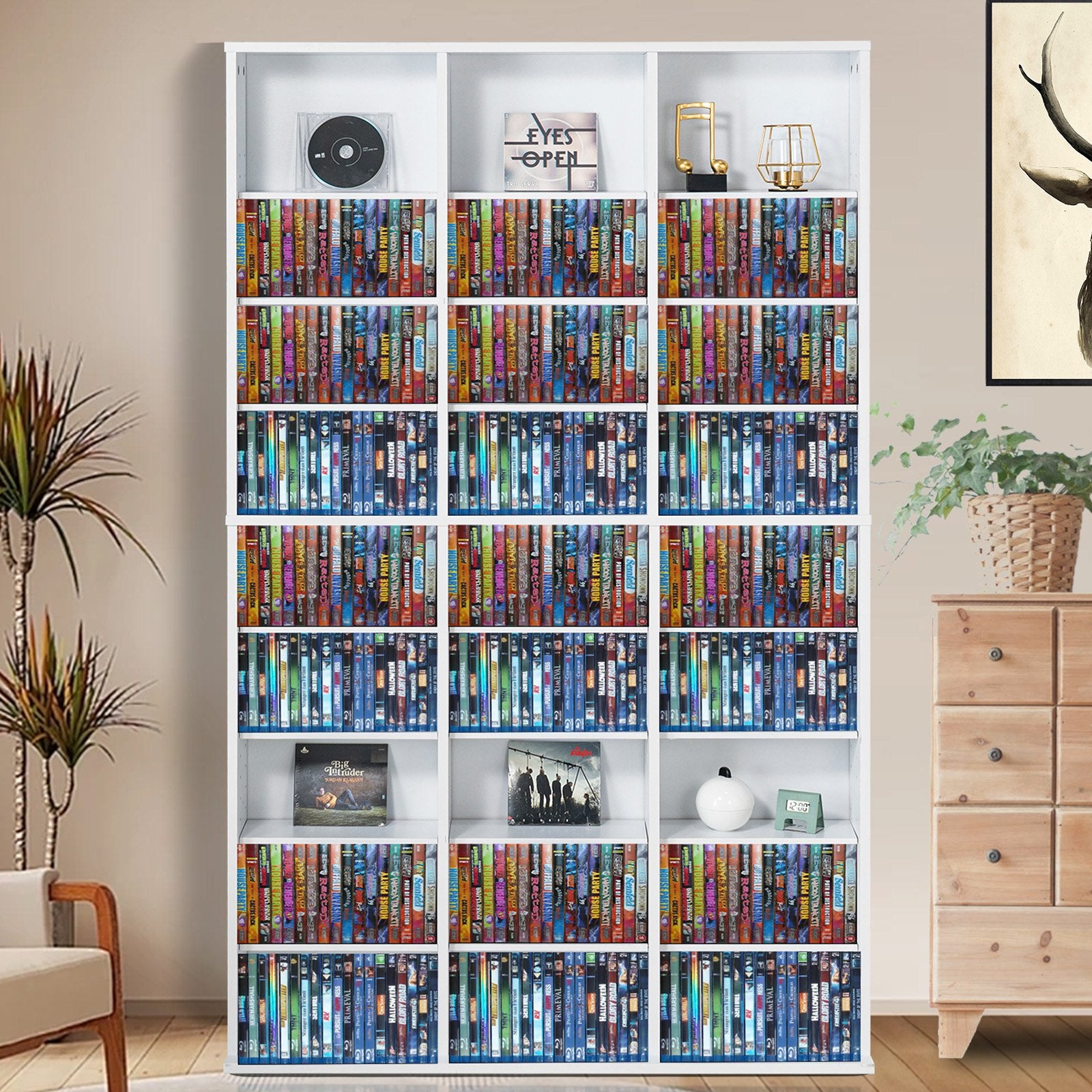 Media Storage Cabinet, 9-layer DVD Shelf Holds up to 756 CDs, Adjustable CD Shelves 27 Compartments, Protects V952-DVDCDCCJKFS26LT9HV0