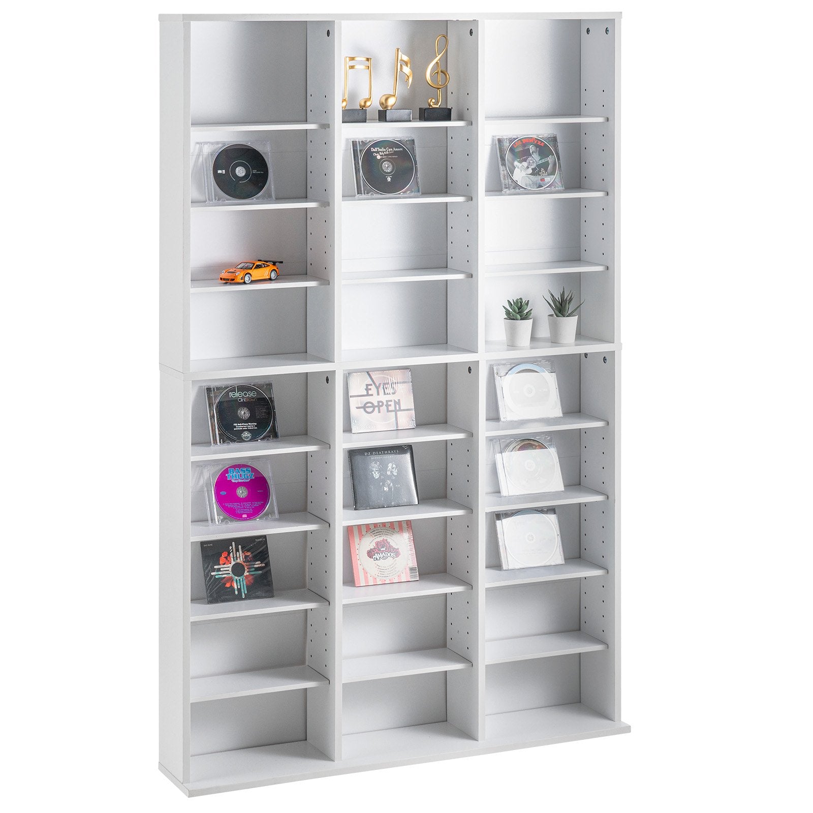 Media Storage Cabinet, 9-layer DVD Shelf Holds up to 756 CDs, Adjustable CD Shelves 27 Compartments, Protects V952-DVDCDCCJKFS26LT9HV0