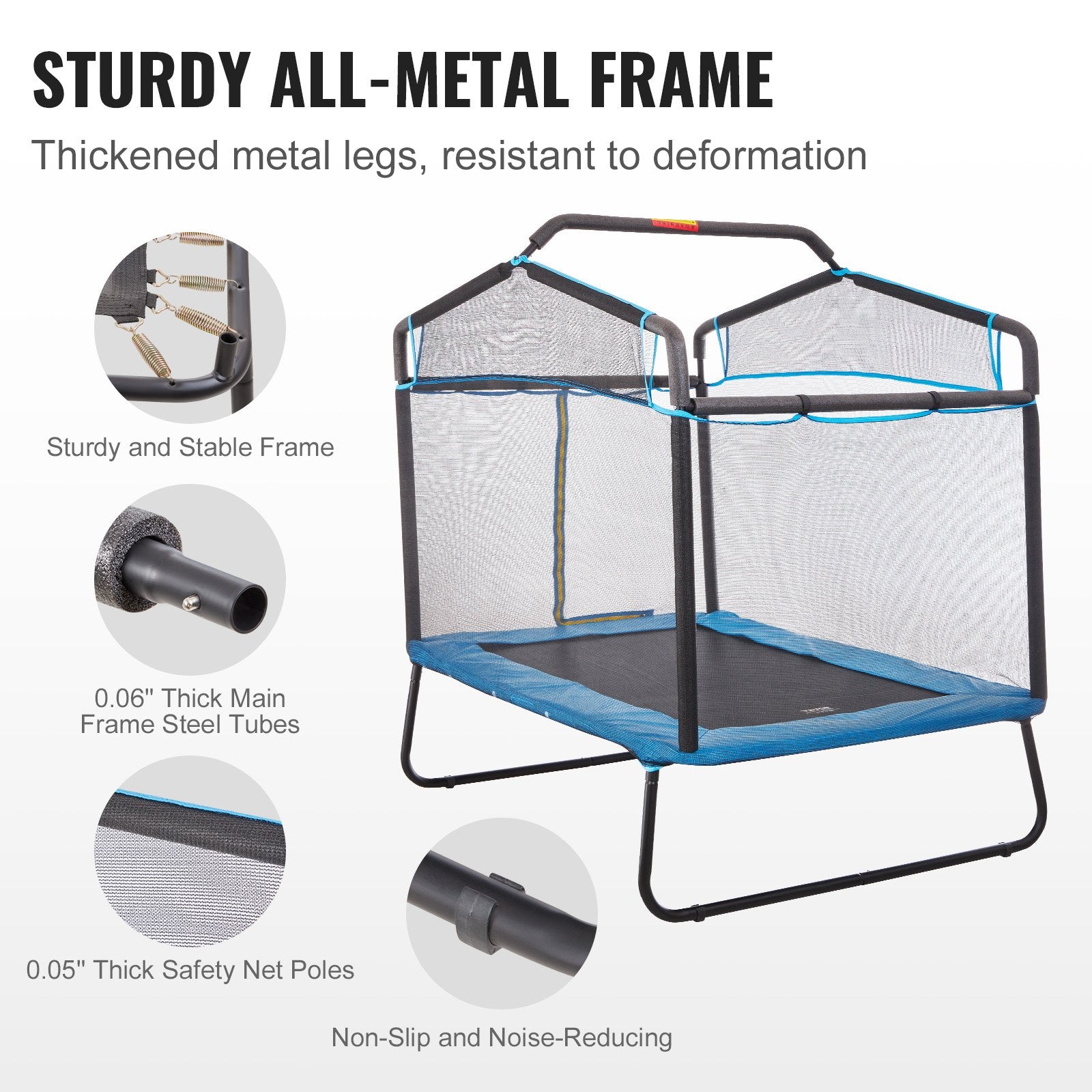 6FT Trampoline for Kids, 72" Indoor/Outdoor Toddlers Trampoline, Mini Baby Trampoline with Safety Enclosure V952-DWJXBC6YCDWJRH2SYV0