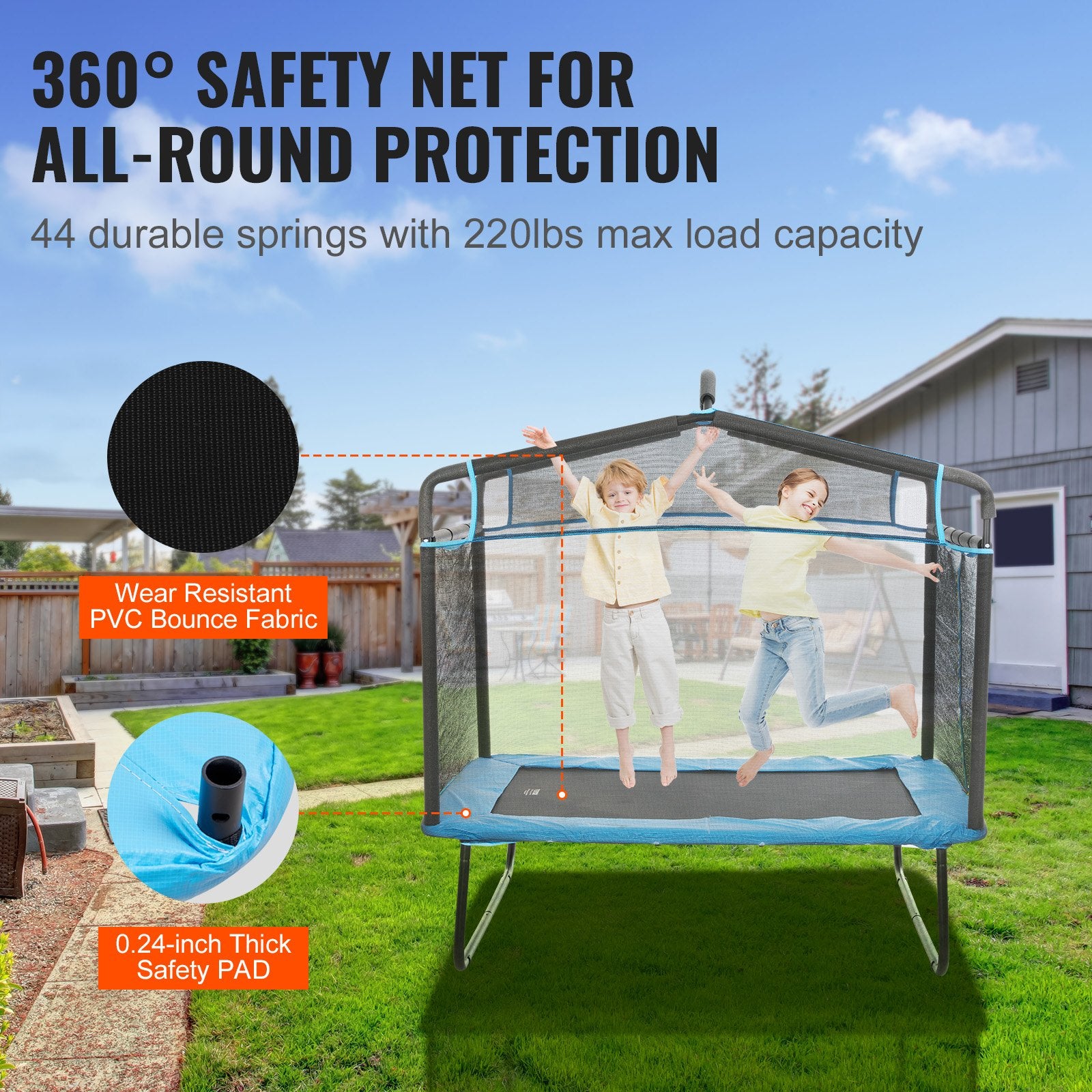 6FT Trampoline for Kids, 72" Indoor/Outdoor Toddlers Trampoline, Mini Baby Trampoline with Safety Enclosure V952-DWJXBC6YCDWJRH2SYV0