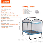 6FT Trampoline for Kids, 72" Indoor/Outdoor Toddlers Trampoline, Mini Baby Trampoline with Safety Enclosure V952-DWJXBC6YCDWJRH2SYV0